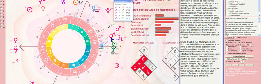 Nos logiciels d'astrologie proposes des habillages graphiques harmonieux et personnalisables