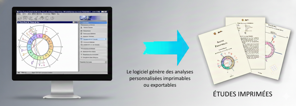Azimut35 Diamant génère automatiquement des études astrologiques